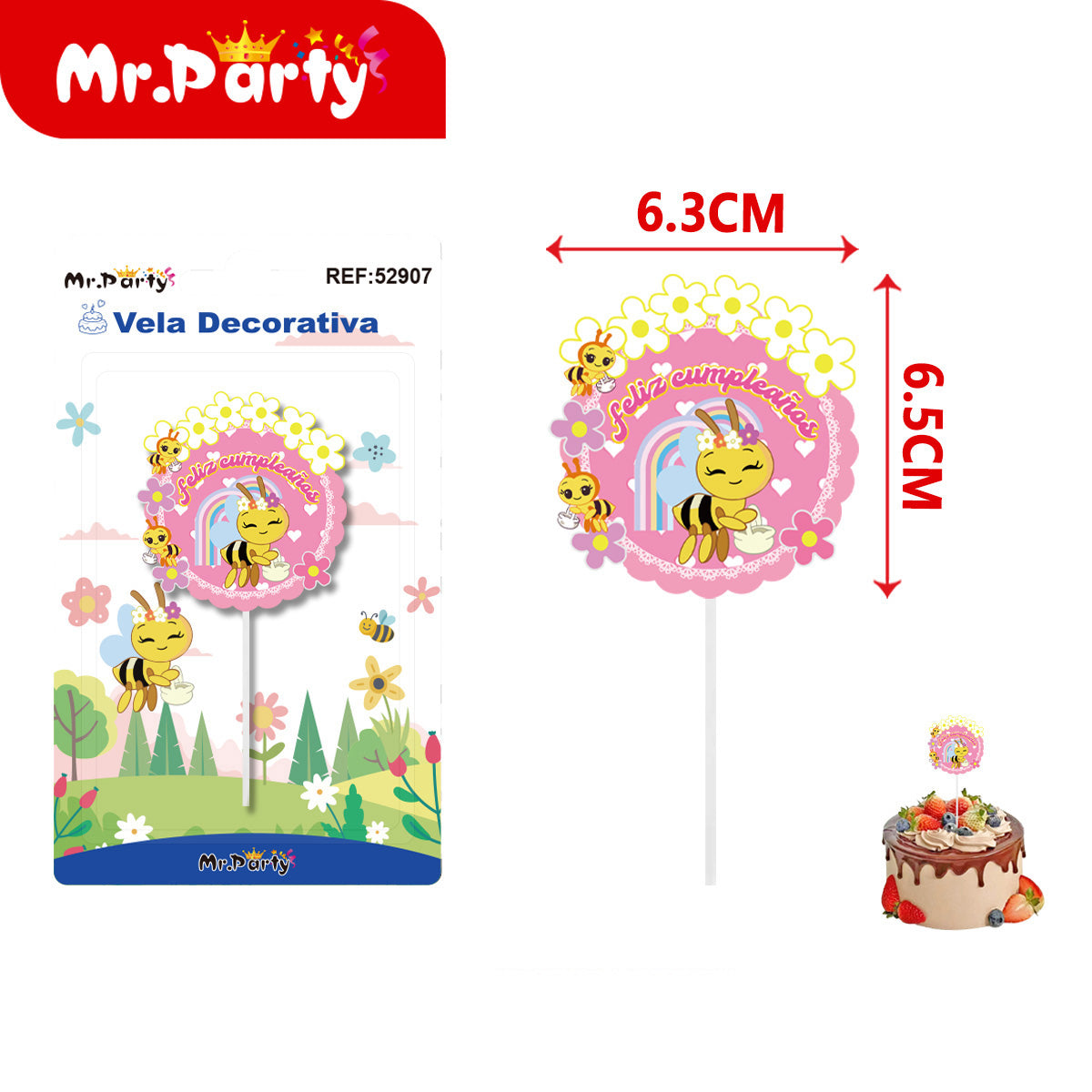 Vela Decorativa Tipo Topper para Pastel 🎂✨ | Diseños Bonitos para Cumpleaños, Fiesta y Temáticas