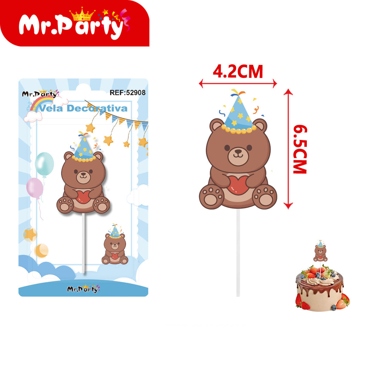 Vela Decorativa Tipo Topper para Pastel 🎂✨ | Diseños Bonitos para Cumpleaños, Fiesta y Temáticas- Mayoreo 12 pzas