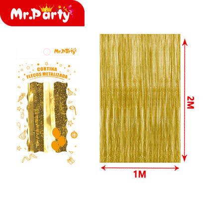 Cortina de Flecos Metalizada con holograma 1×2 m 12pzas ($ Mayoreo) – Mr. Party