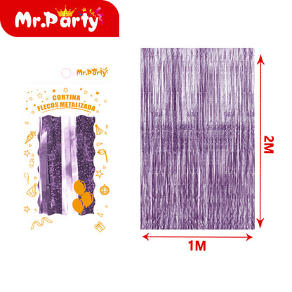 Cortina de Flecos Metalizada con holograma 1×2 m 12pzas ($ Mayoreo) – Mr. Party