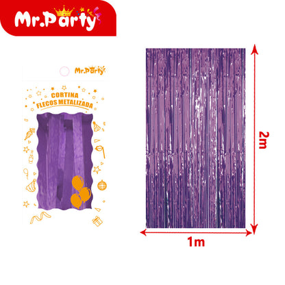 Cortina de Flecos Metalizada 1×2 m 12pzas ($ Mayoreo) – Mr. Party