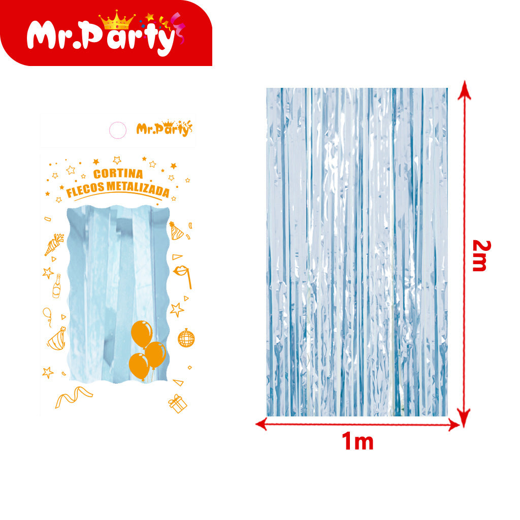 Cortina de Flecos Metalizada 1×2 m 12pzas ($ Mayoreo) – Mr. Party