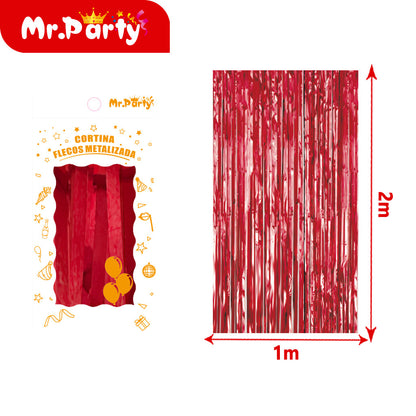 Cortina de Flecos Metalizada 1×2 m – Mr. Party