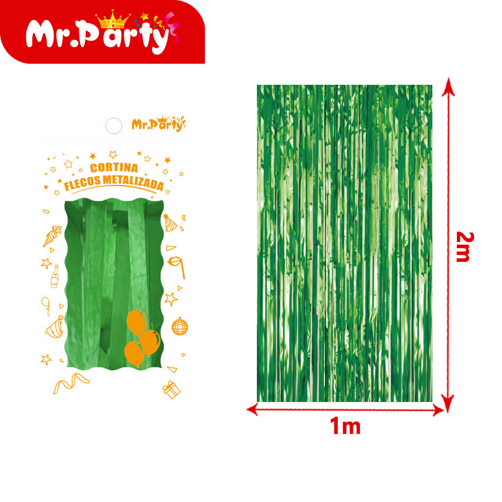 Cortina de Flecos Metalizada 1×2 m – Mr. Party