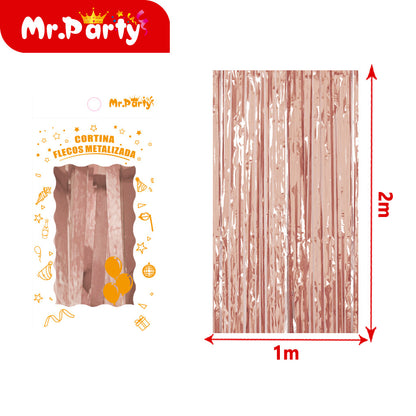 Cortina de Flecos Metalizada 1×2 m – Mr. Party