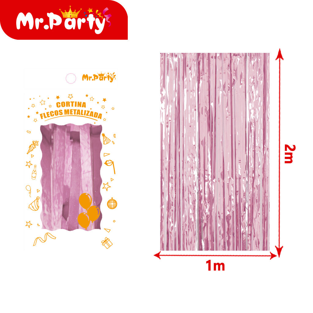 Cortina de Flecos Metalizada 1×2 m – Mr. Party
