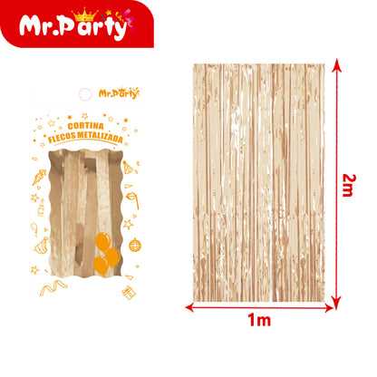 Cortina de Flecos Metalizada 1×2 m 12pzas ($ Mayoreo) – Mr. Party