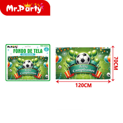 Decoración Fiesta de Fútbol ⚽🎉 Fondo de Tela 70x120 + Guirnalda “GOAL” | Cumpleaños Temático