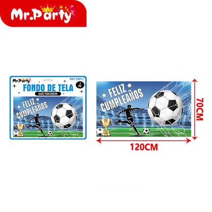 Decoración Fiesta de Fútbol ⚽🎉 Fondo de Tela 70x120 + Guirnalda “GOAL” | Cumpleaños Temático