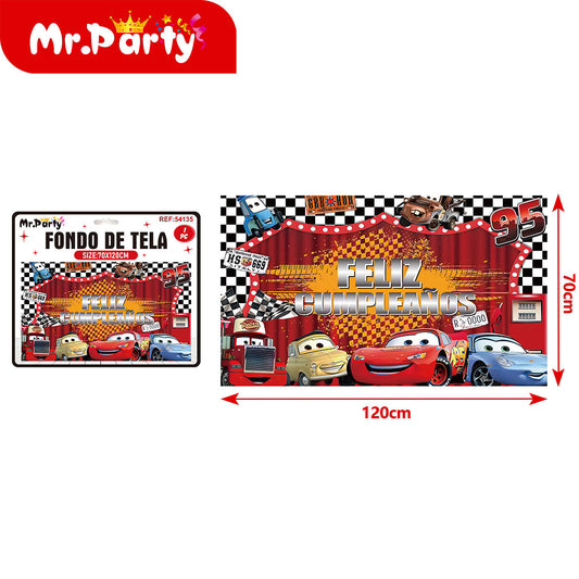 Fondo de tela para coche deportivo de cumpleaños español de (12paquetes)