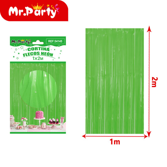 Cortina de lluvia fluorescente macaron 1*2m verde (12paquetes)