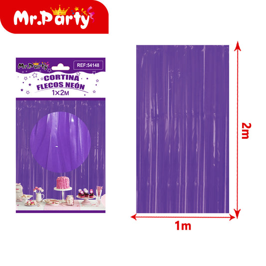 Cortina de lluvia fluorescente macaron 1*2m púrpura (12paquetes)