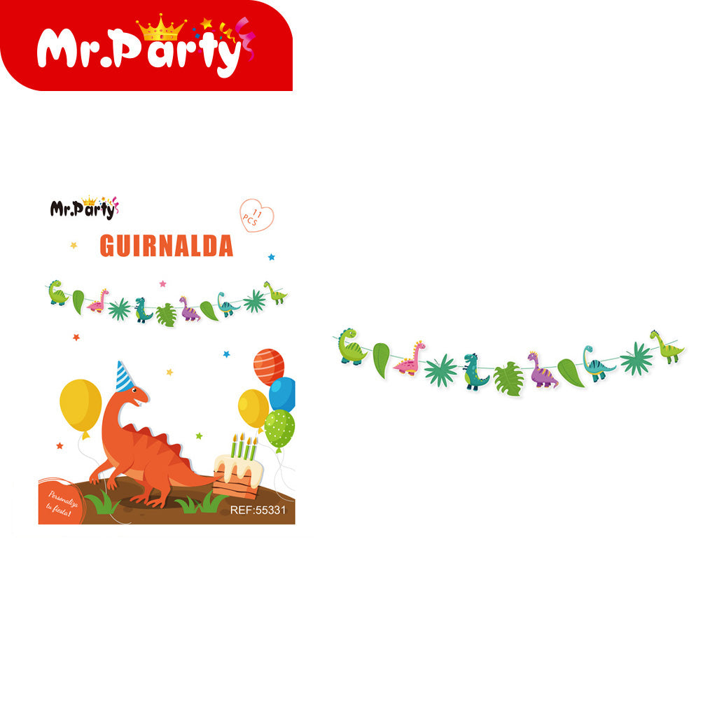Bandera con forma de dinosaurio 3 m 11 piezas sin texto (12paquetes)