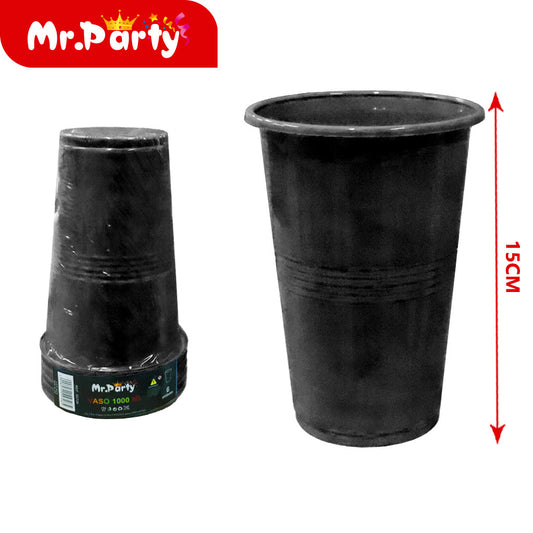 Vasos de plástico de 34 oz (1000 ml) (6 piezas negros) (12paquetes)
