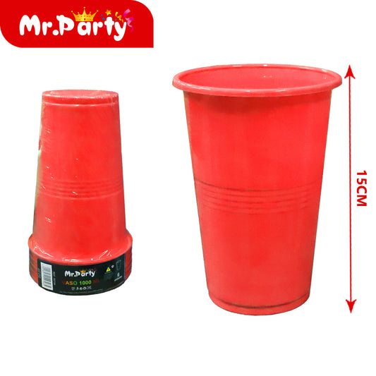 Vasos de plástico de 34 oz (1000 ml) (6 piezas rojos) (12paquetes)