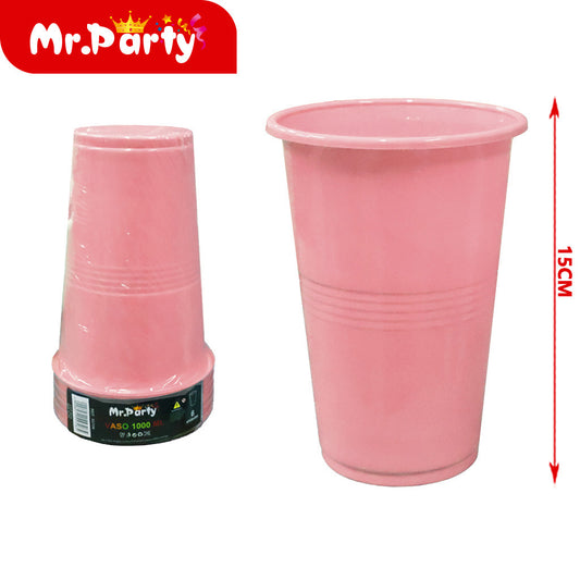 Vasos de plástico de 34 oz (1000 ml) (6 piezas) de color ros (12paquetes)