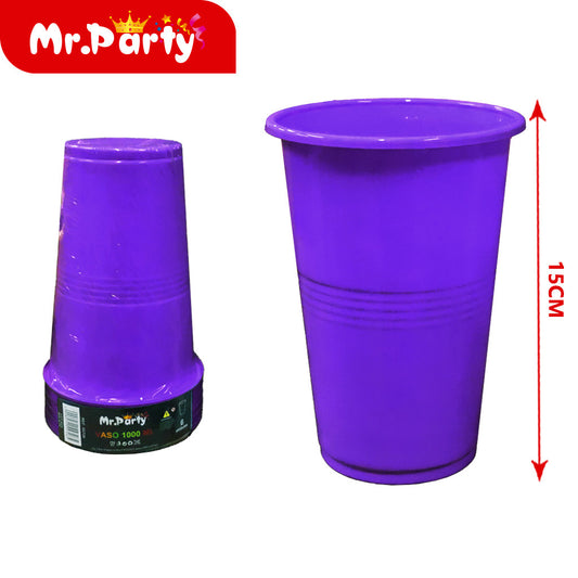Vasos de plástico de 34 oz (1000 ml) (6 piezas) de color mor (12paquetes)