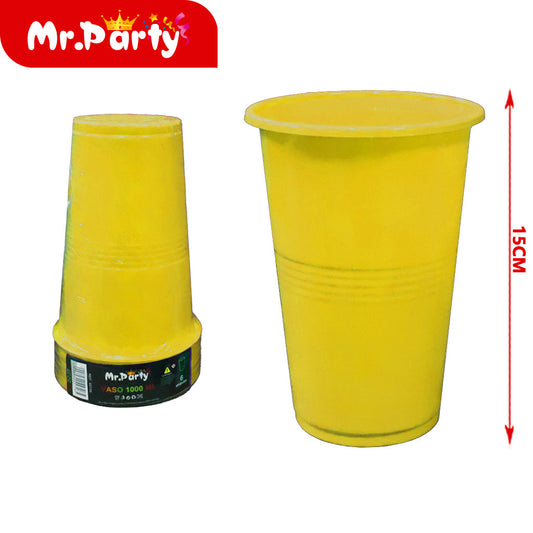 Vasos de plástico de 34 oz (1000 ml) (6 piezas) amarillos (12paquetes)