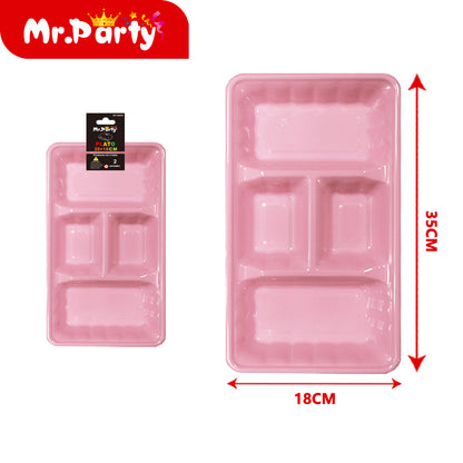 Plato/Bandeja multi-compartimentos 35×18 cm (paquete con 2) | Mr. Party
