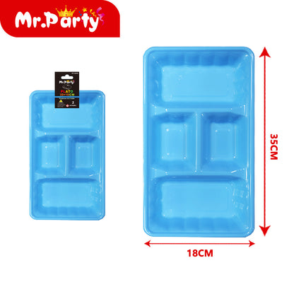 Plato/Bandeja multi-compartimentos 35×18 cm (paquete con 2) | Mr. Party