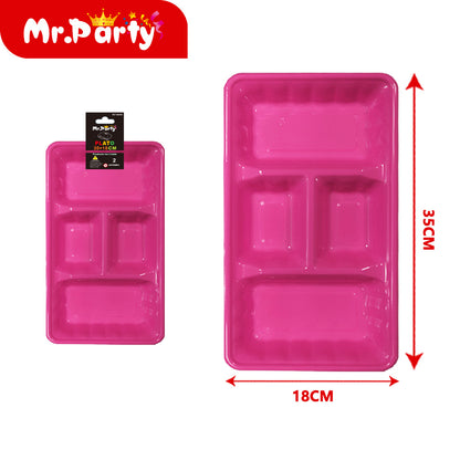 Plato/Bandeja multi-compartimentos 35×18 cm (paquete con 2) | Mr. Party