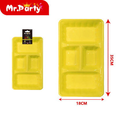 Plato/Bandeja multi-compartimentos 35×18 cm (paquete con 2) | Mr. Party