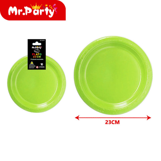 Plato de plástico 9 pulgadas 10 piezas fruta verde (12paquetes)