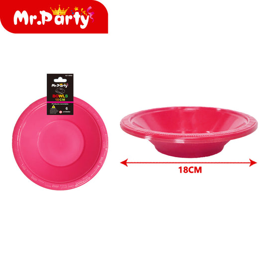 Cuenco hondo de 7 pulgadas 8 g 6 piezas color rojo rosa (12paquetes)
