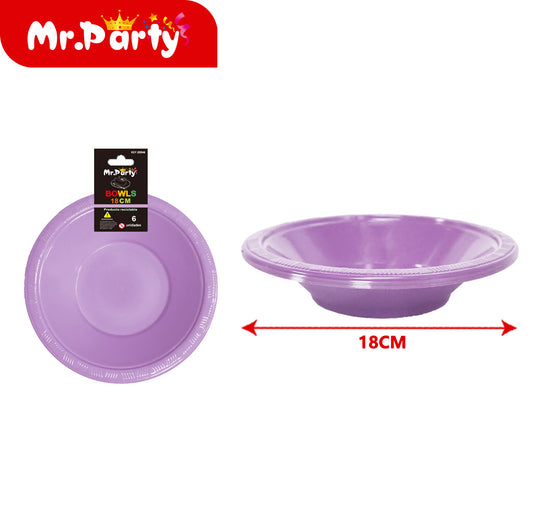 Cuenco hondo de 7 pulgadas 8 g 6 piezas color morado claro (12paquetes)