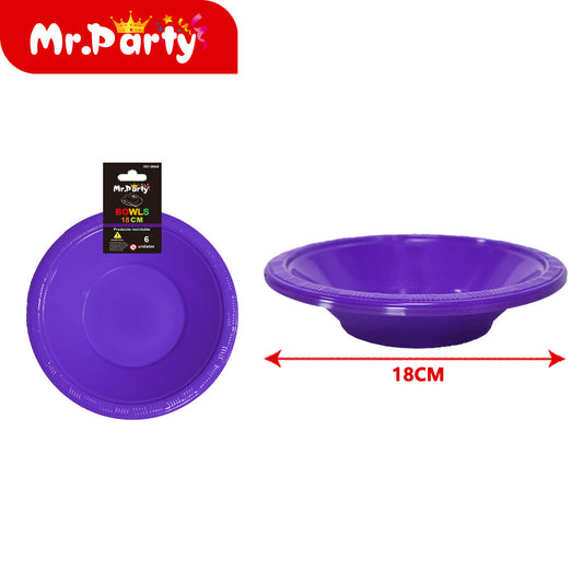 Cuenco hondo de 7 pulgadas 8 g 6 piezas morado oscuro (12paquetes)