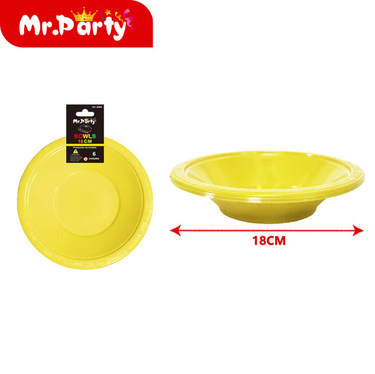 Cuenco hondo de 7 pulgadas 8 g 6 piezas amarillo (12paquetes)