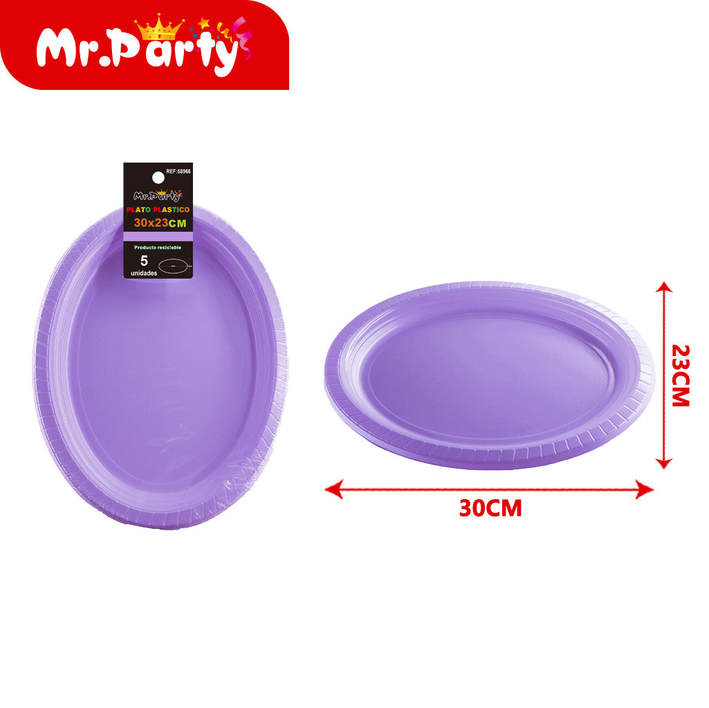 Plato ovalado de Ï†30 x 23 cm de alto 25 cm 5 piezas morado c (12paquetes)