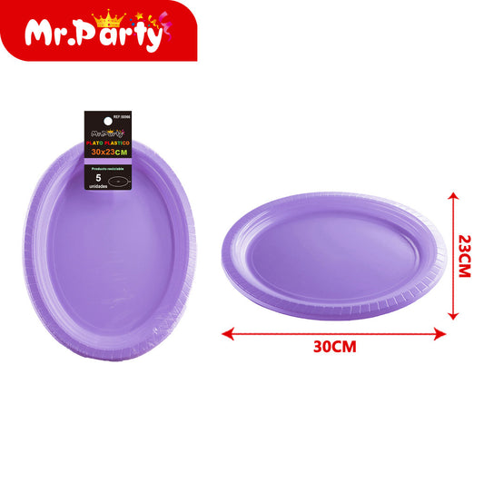 Plato ovalado de Ï†30 x 23 cm de alto 25 cm 5 piezas morado c (12paquetes)