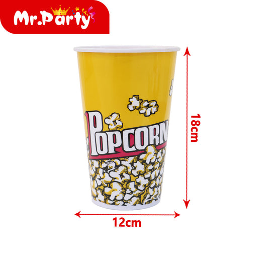Cubo de palomitas de maÃ­z de plástico jc0025 de 12 x 18 cm d (12paquetes)