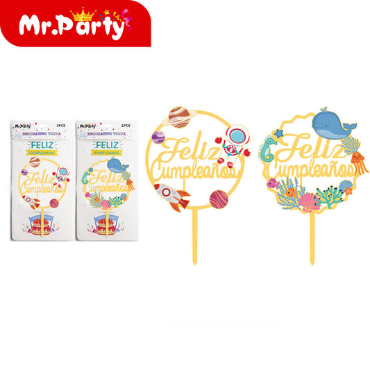 Inserciones para tartas de acrílico impresas en color (12paquetes)