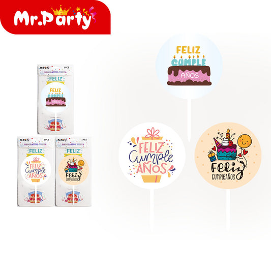Inserciones para tartas de acrílico impresas en color (12paquetes)