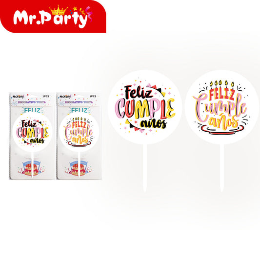 Inserciones para tartas de acrílico impresas en color (12paquetes)