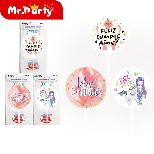 Inserciones para tartas de acrílico impresas en color (12paquetes)