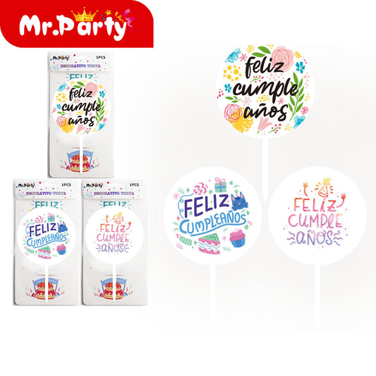 Inserciones para tartas de acrílico impresas en color (12paquetes)