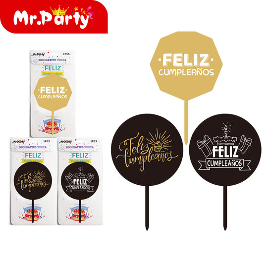 Inserciones de acrílico dorado para tartas (12paquetes)