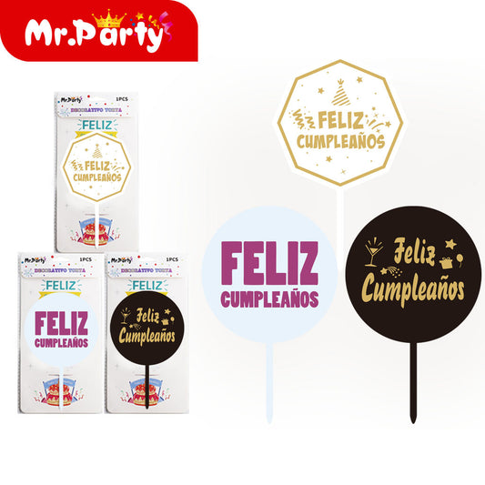 Inserciones de acrílico dorado para tartas (12paquetes)