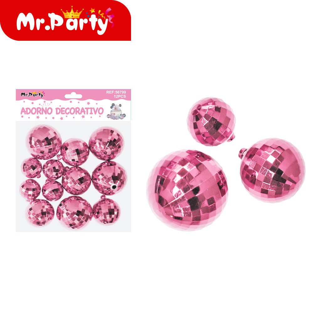 ✨ Adorno Decorativo Tipo Disco (12 pzas) | Esferas Brillantes para Fiesta y Decoración- Mayoreo 12 paquetes