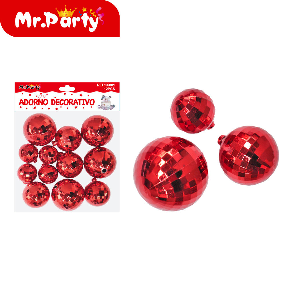 ✨ Adorno Decorativo Tipo Disco (12 pzas) | Esferas Brillantes para Fiesta y Decoración- Mayoreo 12 paquetes