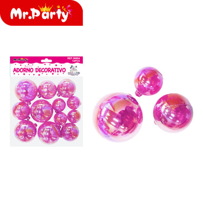 ✨ Adorno Decorativo Tipo Disco (12 pzas) | Esferas Brillantes para Fiesta y Decoración