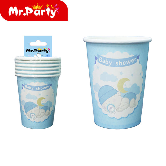 Vaso de papel para baby shower de 6 piezas para niños (12paquetes)