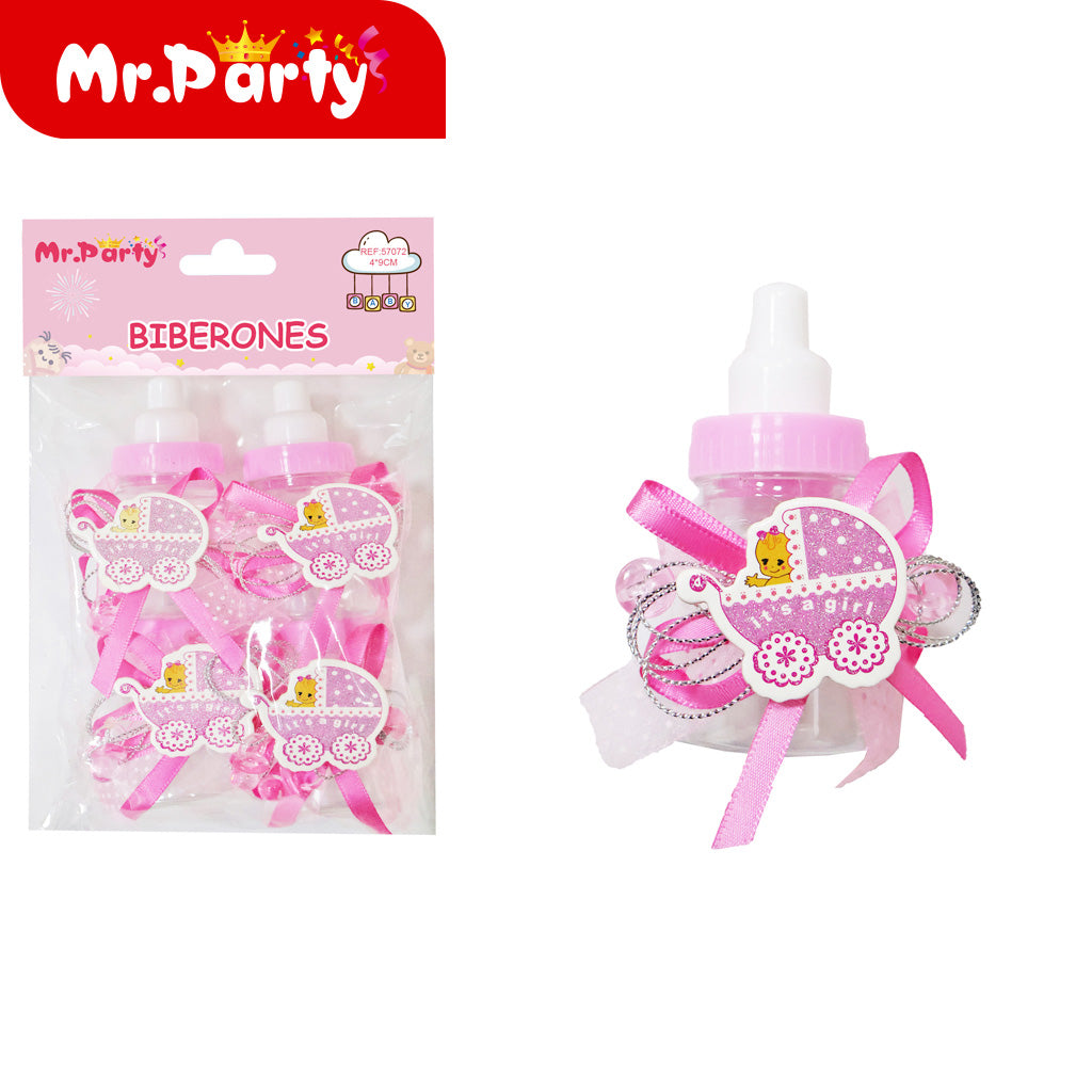 plástico de 4 x 9 cm 4 piezas por paquete color rosa (12paquetes)