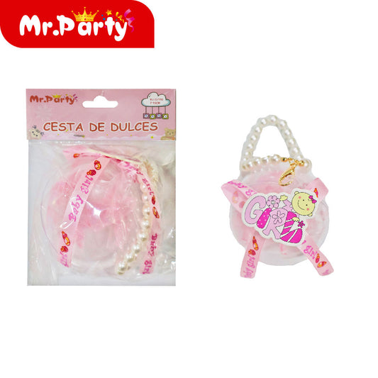 Cadena de perlas de 7 x 15 cm 1 pieza por paquete color rosa (12paquetes)