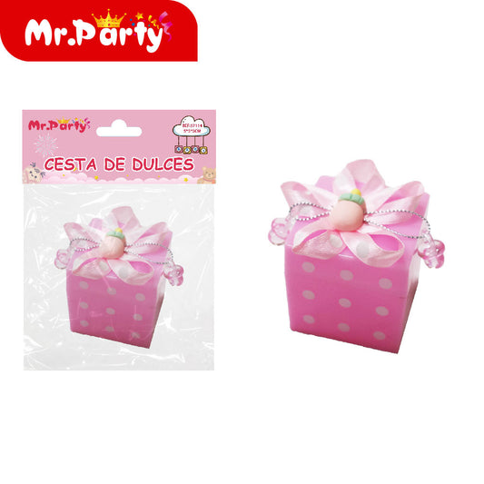 Caja de regalo pequeña de 5 x 5 x 5 cm 1 paquete rosa (12paquetes)