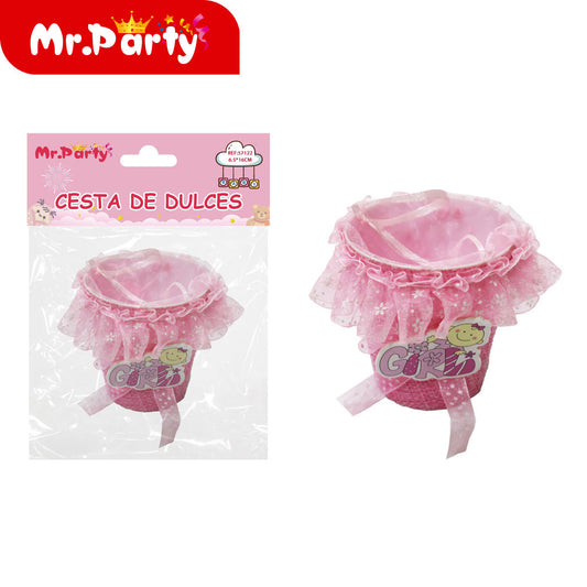 Cesta de 65 x 16 cm 1 paquete color rosa (12paquetes)