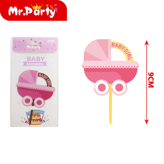 Inserto de pastel acrílico impreso en color para niña (12paquetes)